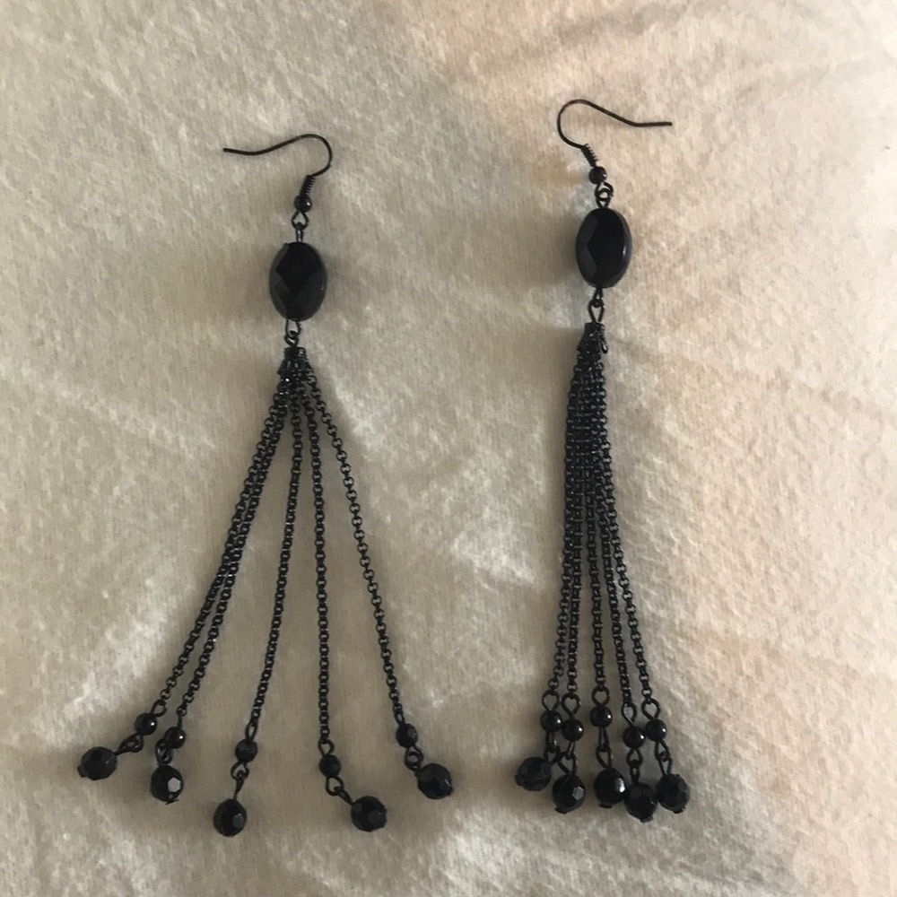 Black dangle earrings